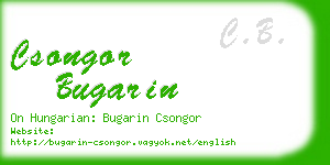 csongor bugarin business card